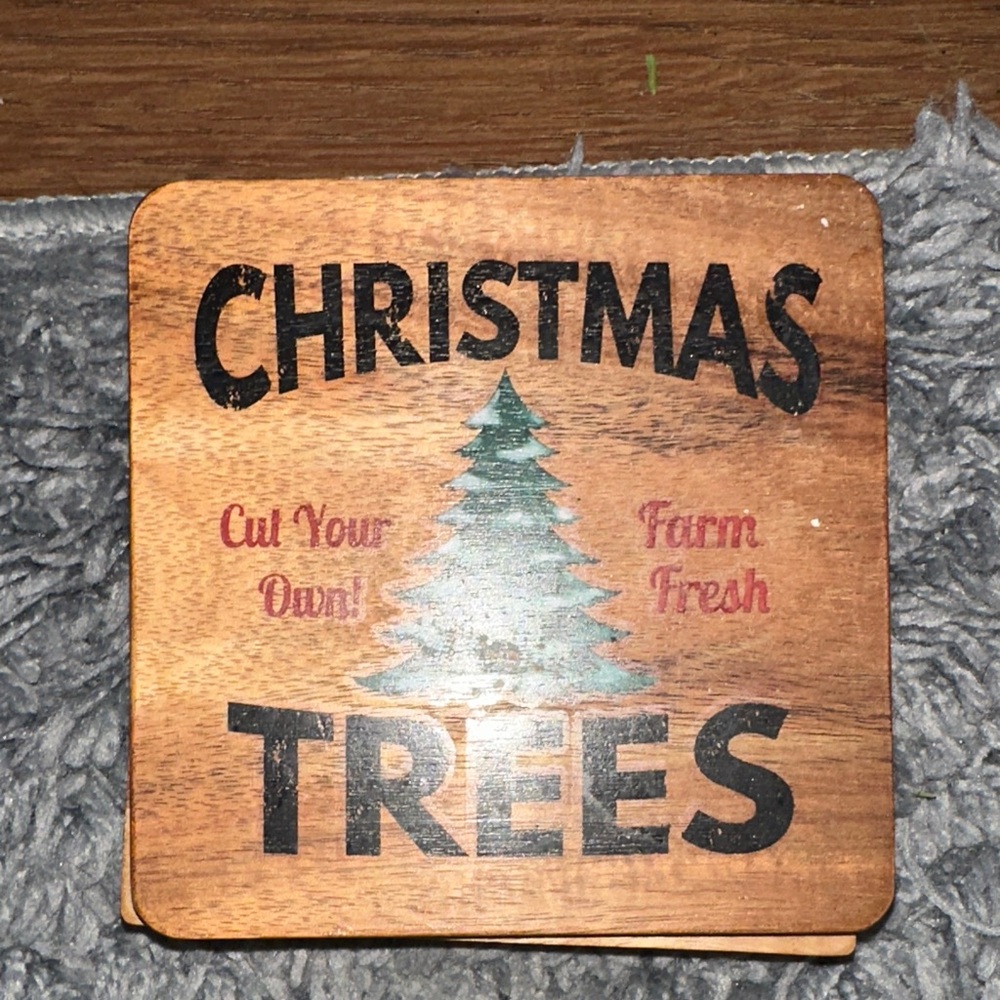 Wooden Christmas Trees Sign